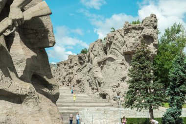 Volgograd 'da. - Rusya. Mamayev Kurgan 'daki 