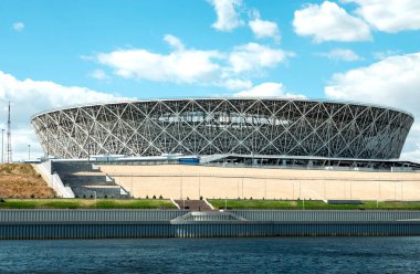 Volgograd Arena futbol stadyumu. Volgograd şehri. Rusya Ağustos 2020