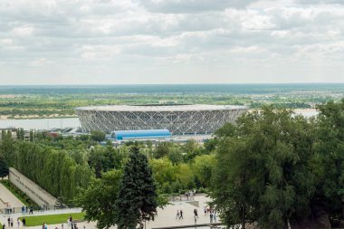 Volgograd Arena futbol stadyumu. Volgograd şehri. Rusya Ağustos 2020