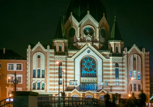 Ciudad Nocturna Kaliningrado Nueva Sinagoga Liberal Sinagoga Knigsberg Rusia Septiembre —  Fotos de Stock