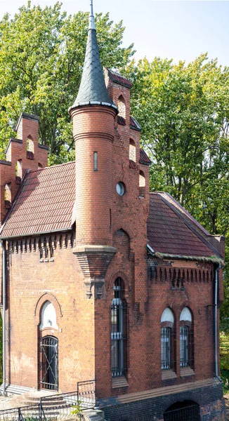 Huis Van Hoge Brug Verzorger Vroege Herfst Kaliningrad Rusland September — Stockfoto