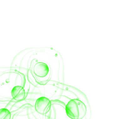 Drawing abstract green lines and circles