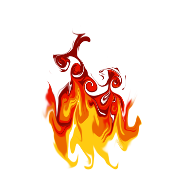 Flames burning brightly in vibrant colors