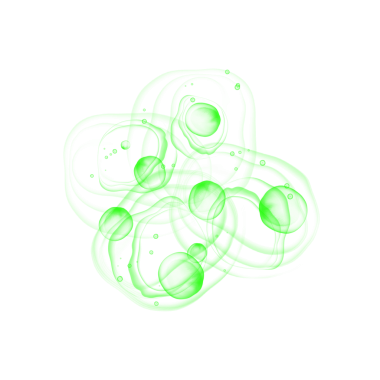 Drawing of abstract green shapes