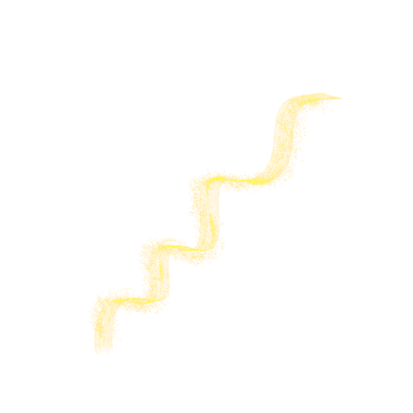 Curvy line made of textured yellow glitter strokes