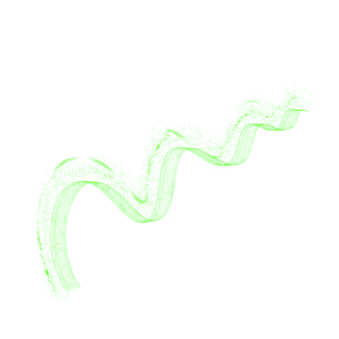 Bold curvy line crafted from light green glitter