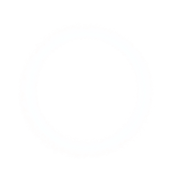 Bold round frame crafted from brushstrokes of white glitter