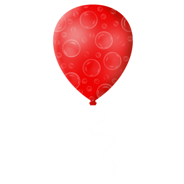 Colorful red balloon floating upward