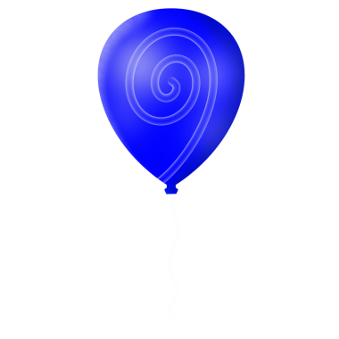 Colorful blue balloon floating gently