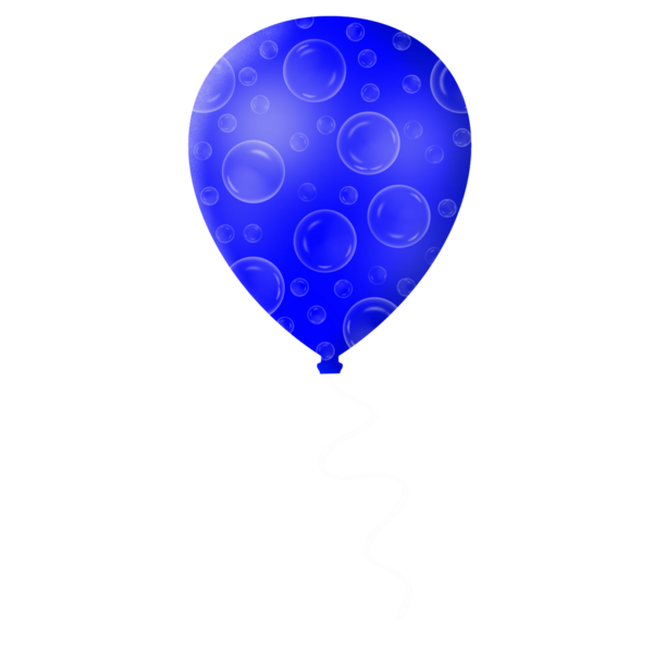Blue balloon floating with bubbles