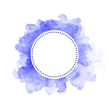 Blue watercolor splash with empty circle