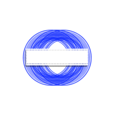 Blue circular sign with white center