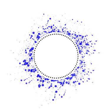 Creating abstract blue circular design