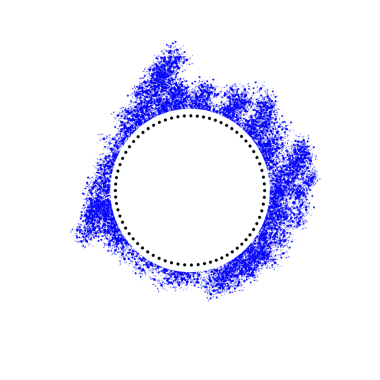 Creating abstract blue circular design