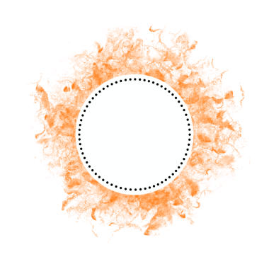 Bright orange sunburst graphic design