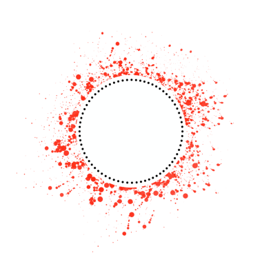Red Splatter Splash Brush Label On Transparent Background
