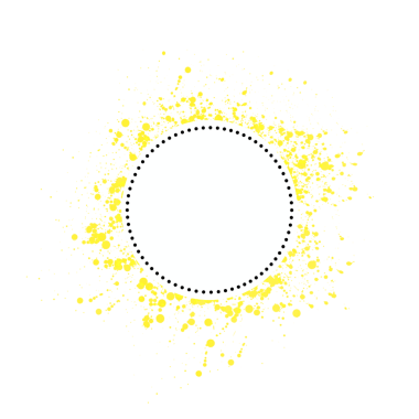 Yellow Splatter Splash Brush Label On Transparent Background