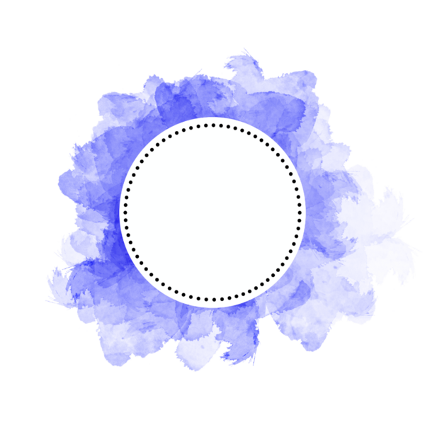 Blue watercolor splash with empty circle