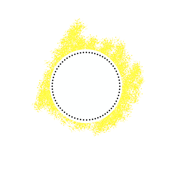 Yellow Splatter Splash Brush Label On Transparent Background