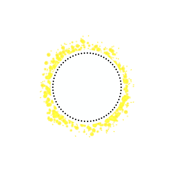 Yellow Splatter Splash Brush Label On Transparent Background