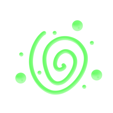 Abstract Green Line Art Ornament On Transparent Background 