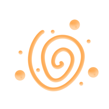 Abstract Orange Line Art Ornament On Transparent Background 