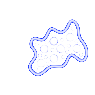 Blue Bubbles Blob Shape, simple design