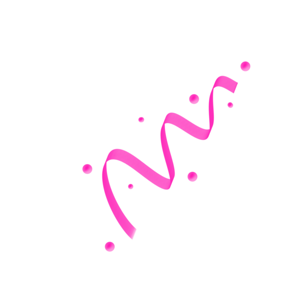 Pembe Kurdele Sanatı şeffaf arkaplanda izole edildi