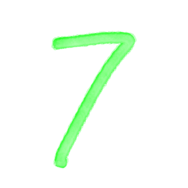 Saydam arkaplanda 7 Numaralı Yeşil Suluboya