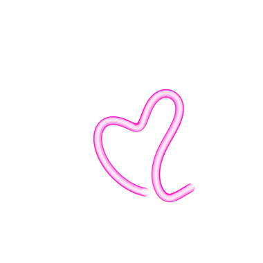 Pembe Neon Aşk Çizgisi Şekli şeffaf arkaplanda izole edildi