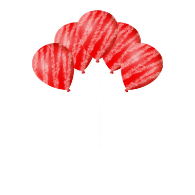 Hand painted red balloons with smooth textures