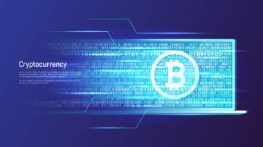 Cryptocurency ve dijital para kavramı. Vektör çizim