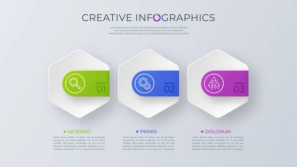 Hedendaagse minimalistische vector infographic ontwerp met drie opt — Stockvector