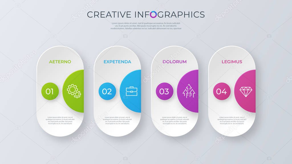 Contemporary minimalist vector infographic design with four opti