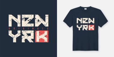 New York t-shirt dokulu ve giyim tasarım, tipografi, yazdırma,