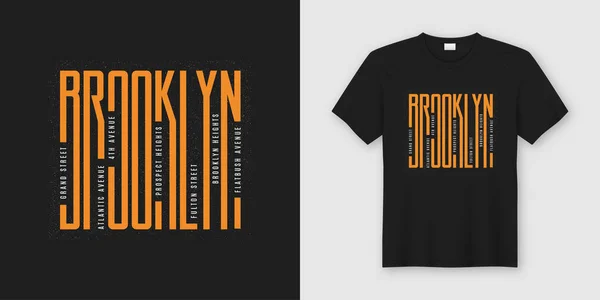 Brooklyn straten t-shirt en kleding stijlvol, typografie, — Stockvector