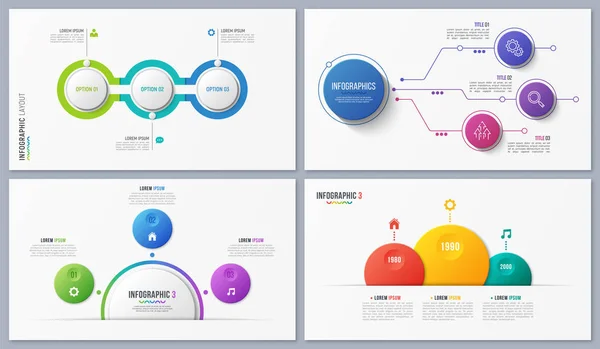 Set van hedendaagse infographic ontwerpen, concepten, templates wit — Stockvector