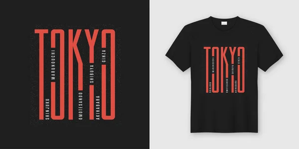 Tokio ciudad elegante camiseta y ropa de diseño, tipografía, impresión — Archivo Imágenes Vectoriales