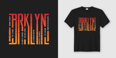 Brooklyn şık tişört ve giyim tasarım, tipografi, yazdırma, 