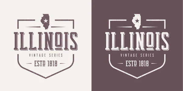 Illinois state textured vintage vector T-Shirt und Bekleidung desig — Stockvektor