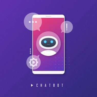 Sohbet bot, sanal yardım, yapay zeka kavramı.