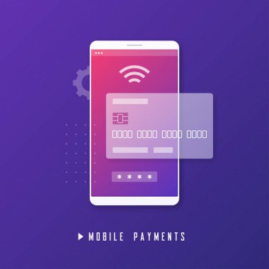 Çevrimiçi bankacılık, mobil ödeme, para transferi kavramı.