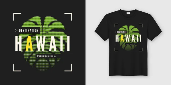 Bestemming Hawaii. Stijlvolle t-shirt en moderne kleding ontwerpen wi — Stockvector