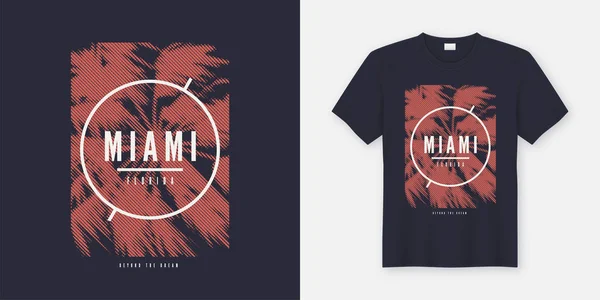 Miami Au-delà du t-shirt et des vêtements de rêve design tendance avec st — Image vectorielle