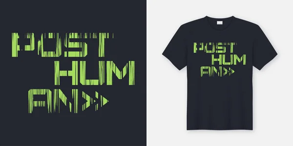 Posthuman t-shirt en kleding design, typografie, afdrukken, vector — Stockvector