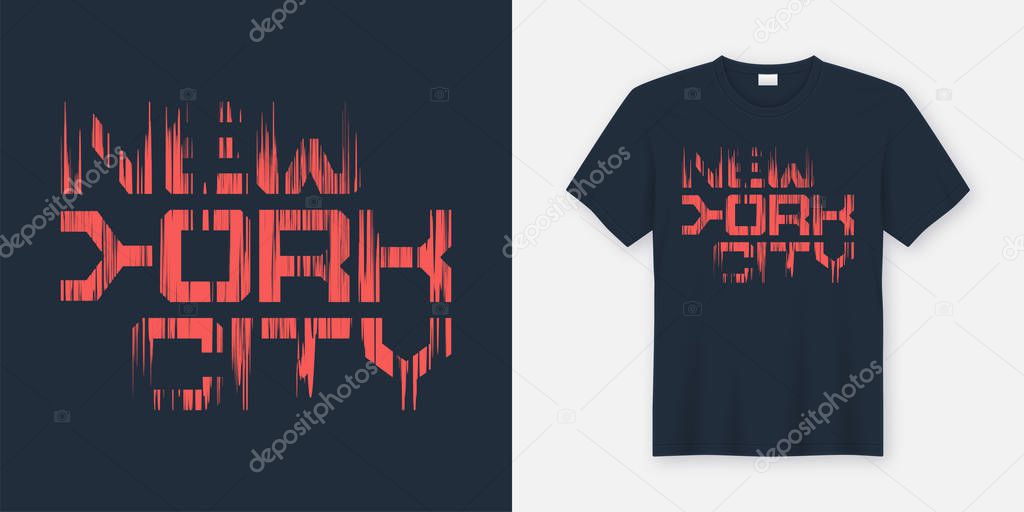 New York Cty t-shirt and apparel design, typography, print, vect