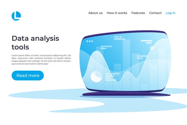 Data-analyse, onderzoek, planning, statistieken, financiële MGMT — Stockvector