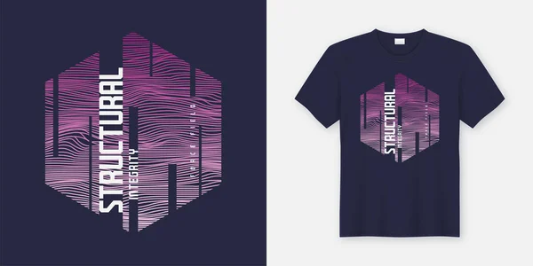 Intégrité structurelle abstraite science-fiction vecteur t-shirt et vêtements — Image vectorielle