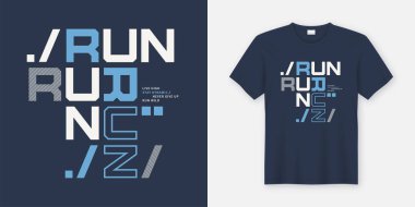 Vahşi t-shirt ve Konfeksiyon tasarım çalıştırın. Vektör yazdırma, tipografi, poster. Küresel renk örnekleri.