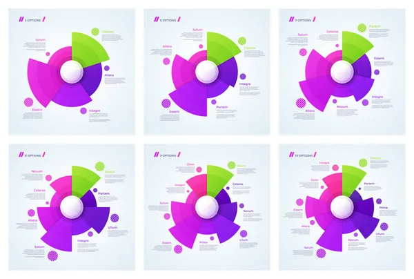 Vector cirkel diagram mönster, moderna infographic mallar — Stock vektor